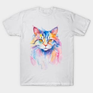 watercolor Norwegian Forest Cat T-Shirt